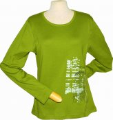 Långärmad grön T-shirt med tryck