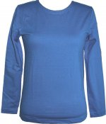 Långärmad klarblå T-shirt av ekobomull